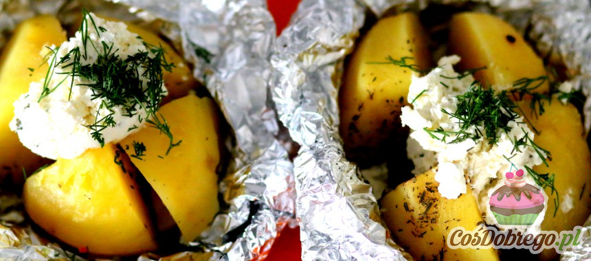 Przepis na Pieczone ziemniaki z twarożkiem